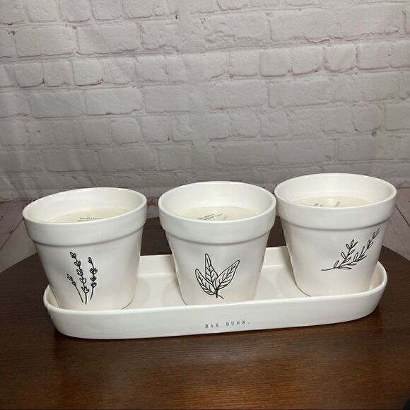 New Rae Dunn 4pc Planters set with scented Candles - Picture 1 of 8